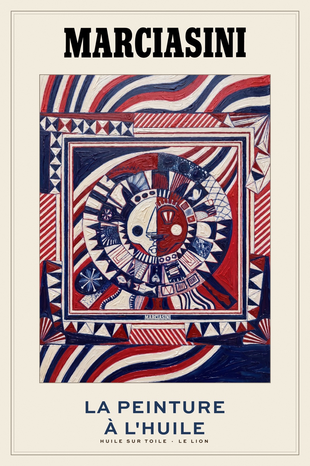 Poster: the oil painting of the lion